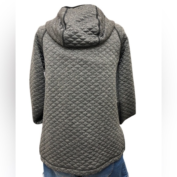 Smartwool Womens M Diamond Peak Quilted Pullover Gray Hoodie Wool Blend 1/4 Zip - Picture 6 of 11